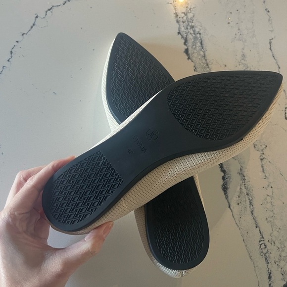 VIVAIA Pointed-Toe Ballet Flats Aria 5° shflatse2112070002 Cream Ivory Sz 42 12 - Picture 8 of 14